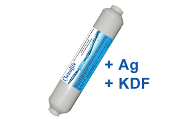Víztisztító szűrőbetét aktívszén utószűrő granulált GAC(+Ezüst+KDF) In-Line